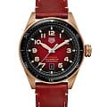TAG Heuer TAG Heuer Autavia WBE5192.FC8300  WBE5192.FC8300 механические мужские часы красный циферблат, браслет кожаный — вид спереди
