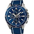 Casio Casio Edifice EFR-546C-2A EFR EFR-546C-2A кварцевые мужские часы синий циферблат, браслет тканевый — вид спереди