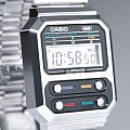 Casio Casio Vintage A100WE-1AEF, vintage япония мужские часы на браслете нержавеющая сталь боковой вид