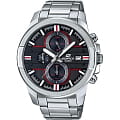 Casio Casio Edifice EFR-543D-1A4 EFR EFR-543D-1A4 кварцевые мужские часы черный циферблат, браслет 18-каратное желтое золото — вид спереди