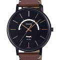 Casio Casio Collection MTP-B105BL-1A  MTP-B105BL-1A кварцевые мужские часы черный циферблат, браслет кожаный — вид спереди