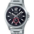 Casio Casio Collection MTP-E350D-1B  MTP-E350D-1B кварцевые мужские часы черный циферблат, браслет нержавеющая сталь — вид спереди