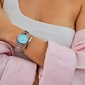 Daniel Wellington Daniel Wellington Iconic Link DW00100540 кварцевые женские часы часы крупный план синий циферблата