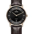 Rado Rado Diamaster Thinline R14068176 Automatic R14068176 механические мужские часы черный циферблат, браслет кожаный — вид спереди