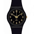 Swatch Swatch Gent Biosourced Standard SO28B113  SO28B113 кварцевые женские часы  черный циферблат, браслет биоматериал — вид спереди