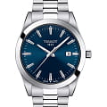 Tissot Tissot Gentleman T127.410.11.041.00 Gentleman T1274101104100 кварцевые мужские часы  синий циферблат, браслет нержавеющая сталь — вид спереди