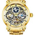 Stuhrling Stuhrling Luciano 371B.03  371B.03 механические мужские часы  золотой циферблат, браслет нержавеющая сталь с pvd-покрытием — вид спереди