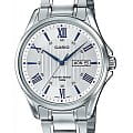Casio Casio Collection MTP-1384D-7A2VDF (MTP-1384D-7A2)  MTP-1384D-7A2 кварцевые мужские часы серебристый циферблат, браслет нержавеющая сталь — вид спереди