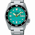Seiko Seiko 5 Sports SRPK33K1  SRPK33K1 механические мужские часы  голубой циферблат, браслет нержавеющая сталь — вид спереди