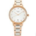 Casio Casio Sheen SHE-4056SPG-7A  SHE-4056SPG-7A кварцевые женские часы белый циферблат, браслет сталь с ip покрытием — вид спереди