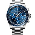Longines Longines Conquest L3.835.4.92.6  L38354926 механические мужские часы  синий циферблат, браслет нержавеющая сталь — вид спереди