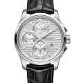 Hamilton Hamilton Jazzmaster Auto Chrono H32596751  H32596751 механические мужские часы серебристый циферблат, браслет кожаный — вид спереди