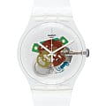 Swatch Swatch New Gent Lacquered SUOK111  SUOK111 кварцевые мужские часы  прозрачный циферблат, браслет силикон — вид спереди