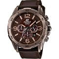 Casio Casio Edifice EFR-538L-5A EFR EFR-538L-5A кварцевые мужские часы коричневый циферблат, браслет кожа + текстиль — вид спереди