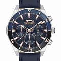 Slazenger Slazenger SL.09.2237.2.02  SL.09.2237.2.02 кварцевые мужские часы  синий циферблат, браслет кожаный — вид спереди
