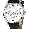 Jacques Lemans Jacques Lemans 1-1857B  1-1857B кварцевые мужские часы белый циферблат, браслет кожаный — вид спереди