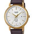 Casio Casio Collection MTP-B125GL-7A  MTP-B125GL-7A кварцевые мужские часы серебристый циферблат, браслет кожаный — вид спереди