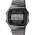 Casio Casio Collection A168WGG-1ADF (A168WGG-1A) Retro A168WGG-1A кварцевые мужские часы серый циферблат, браслет сталь с ip покрытием — вид спереди