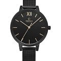 Obaku Obaku V209LXBBMB  V209LXBBMB кварцевые женские часы черный циферблат, браслет сталь с ip покрытием — вид спереди