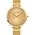 Jacques Lemans Jacques Lemans Classic 1-2110M  1-2110M кварцевые женские часы золотой циферблат, браслет сталь с ip покрытием — вид спереди