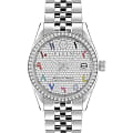 Philipp Plein Philipp Plein Date Superlative PWYAA0723  PWYAA0723 кварцевые женские часы серебристый циферблат, браслет нержавеющая сталь — вид спереди