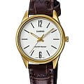Casio Casio LTP-V005GL-7B  LTP-V005GL-7B кварцевые женские часы белый циферблат, браслет кожаный — вид спереди