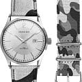 George Kini George Kini GK.11.S.1S.4.1.0  GK.11.S.1S.4.1.0 кварцевые мужские часы  серебристый циферблат, браслет кожа + текстиль — вид спереди
