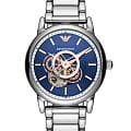 Emporio Armani Emporio Armani AR60036  AR60036 механические мужские часы  синий циферблат, браслет нержавеющая сталь — вид спереди