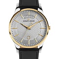 Jacques Lemans Jacques Lemans London 1-2193E  1-2193E кварцевые мужские часы серебристый циферблат, браслет кожаный — вид спереди