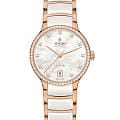 Rado Rado Centrix Diamonds R30230902  R30230902 кварцевые женские часы бежевый циферблат, браслет сталь + pvd + керамика — вид спереди
