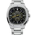 Mido Mido Multifort TV Chronograph M049.527.11.081.00  M0495271108100 механические мужские часы  черный циферблат, браслет нержавеющая сталь — вид спереди