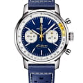 Breitling Breitling Top Time B01 Gino Bartali AB01767A1C1X1  AB01767A1C1X1 механические мужские часы синий циферблат, браслет кожаный — вид спереди