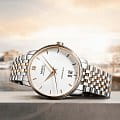 Mido Mido Baroncelli Big Date M027.426.22.018.00 механические мужские часы часы крупный план белый циферблата