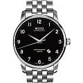 Mido Mido Baroncelli M8690.4.18.1  M86904181 механические мужские часы черный циферблат, браслет нержавеющая сталь — вид спереди