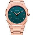 D1 Milano D1 Milano Ultra Thin UTBU02  UTBU02 кварцевые мужские часы зеленый циферблат, браслет нержавеющая сталь с pvd-покрытием — вид спереди