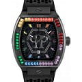 Philipp Plein Philipp Plein The Hexagon PWPUA0324  PWPUA0324 кварцевые женские часы черный циферблат, браслет силикон — вид спереди