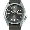Seiko Seiko 5 Sports SRPE61K1S  SRPE61K1S механические мужские часы серый циферблат, браслет тканевый — вид спереди