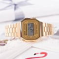 Casio Casio Vintage LA680WGA-9D  кварцевые женские часы часы крупный план золотой циферблата