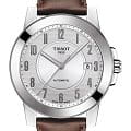 Tissot Tissot Gentleman Swissmatic T098.407.16.032.00 Gentleman T0984071603200 механические мужские часы белый циферблат, браслет кожаный — вид спереди