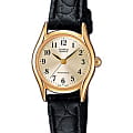 Casio Casio Collection LTP-1154PQ-7B  LTP-1154PQ-7B кварцевые женские часы золотой циферблат, браслет кожаный — вид спереди