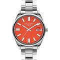Lee Cooper Lee Cooper LC07566.380  LC07566.380 кварцевые женские часы  оранжевый циферблат, браслет нержавеющая сталь — вид спереди