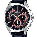 Casio Casio Edifice EFV-580L-1A EFV EFV-580L-1A кварцевые мужские часы черный циферблат, браслет кожаный — вид спереди