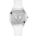 Guess Guess Trend GW0745L3  GW0745L3 кварцевые женские часы  серебристый циферблат, браслет кожаный — вид спереди