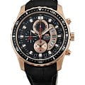 Orient Orient TT0Q005B (FTT0Q005B)  FTT0Q005B кварцевые мужские часы черный циферблат, браслет кожаный — вид спереди