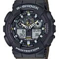 Casio Casio G-Shock GA-100TU-1A3 (GA-100TU-1A3) GA-100 GA-100TU-1A3 электронные мужские часы черный циферблат, браслет пластик — вид спереди