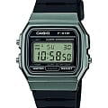 Casio Casio Collection  F-91WM-1BDF (F-91WM-1B)  F-91WM-1B кварцевые мужские часы  циферблат, браслет пластик — вид спереди