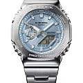 Casio Casio G-Shock GM-2110D-2A (GM-2110D-2A) GM GM-2110D-2A электронные мужские часы голубой циферблат, браслет нержавеющая сталь — вид спереди