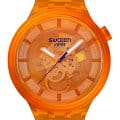 Swatch Swatch Big Bold Biosourced Lacquered SB05O103  SB05O103 кварцевые мужские часы оранжевый циферблат, браслет биоматериал — вид спереди