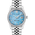 Philipp Plein Philipp Plein Date Superlative PWYAA0423  PWYAA0423 кварцевые женские часы синий циферблат, браслет нержавеющая сталь — вид спереди