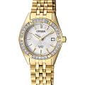 Citizen Citizen Elegance EU6062-50D  EU6062-50D кварцевые женские часы перламутровый циферблат, браслет нержавеющая сталь с pvd-покрытием — вид спереди